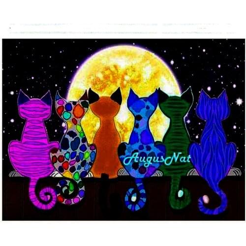 Cartoon cats diamond painting cross stitch full animals wall art picture diamond dotz decal diamond stickers scenery needlework