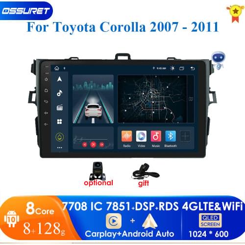 Quad Core 2+16/2+32/1+16 2Din Car Radio Android 10 Multimedia Player For Toyota Corolla 2007-2011WIFI GPS Navigation 4G DAB