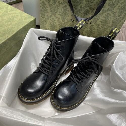 Spring Woman Military Boots Girls Ankle Shoes Women Real Leather Thick Heels Ladies Chelsea Boots Female Brand Motorcycle Boots