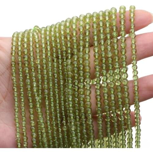 100% Natural Stone Bead Hole Loose Peridot Bead for Charms Jewelry Making DIY Necklace Bracelet for Women gifts 2-4mm