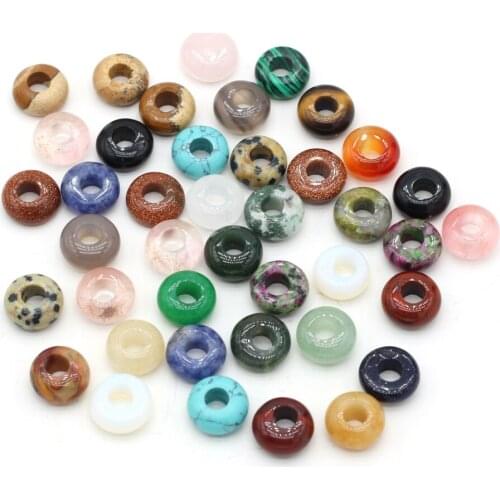 10 Natural Gem Abacus-shaped White Turquoise Jade Large Hole Beads DIY Bracelet Necklace Earrings Jewelry Accessories 15x10mm