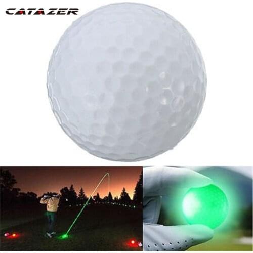 Catazer 1 Piece LED Light Up Golf Balls Golf Balls Glow Flashing In the Dark Night Multi Color Training Golf Practice Balls