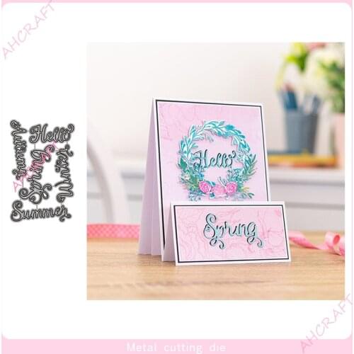 Four Seasons Words Metal Cutting Dies for DIY Scrapbooking Photo Album Decorative Embossing Paper Card Crafts Die 2021