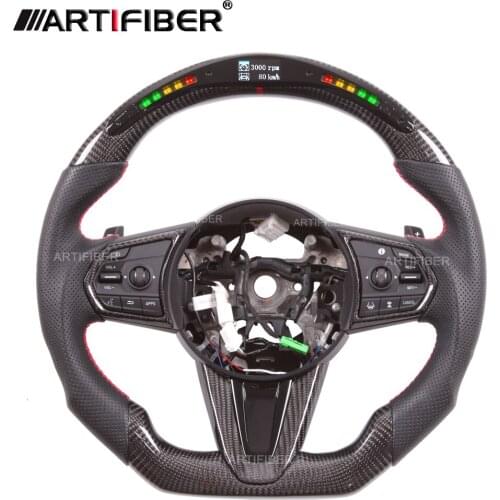 Race display 100% Real Carbon Fiber LED Steering Wheel for Acura MDX,RDX ,ILX ,TLX ,NSX