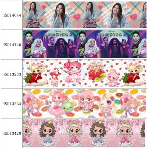 HuangTao 22MM 25MM 38MM 50MM 75mm Printed Pattern on Grosgrain Ribbon for diy ribbon