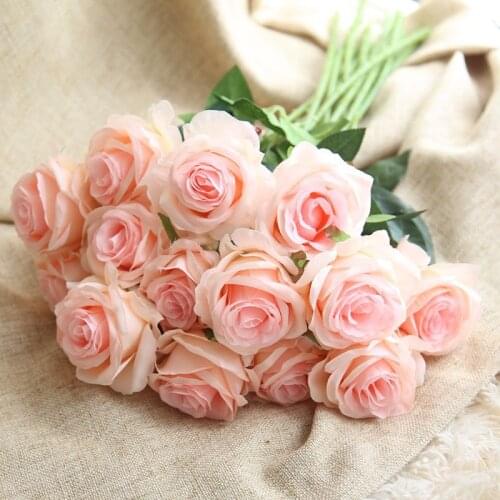 Simulation rose flower Silk cloth wedding Background decoration Fack flower for home decoration Valentines gift for girls rose