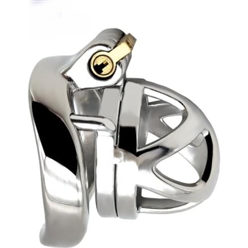 FAAK Cock Cage Male Chastity Devices Stainless Steel with Anti-Shedding ring Lockable Sex Toys for Men Penis Cock Lock