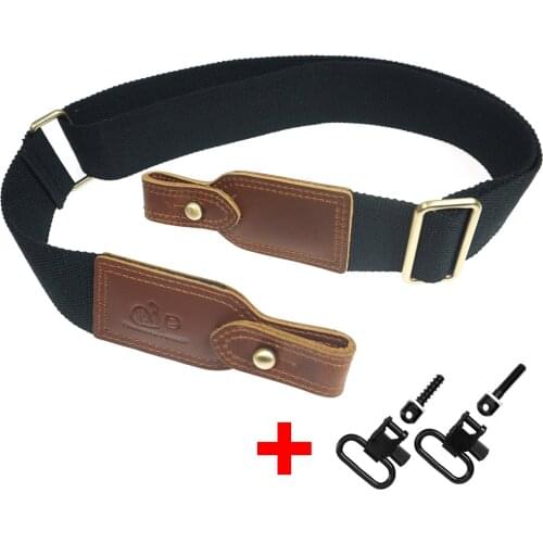 Leather Rifle Sling Adjustable Tactical Shotgun Strap Bindings Shoulder Pad Belt Hunting Gun Accessories For Shooting