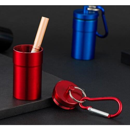 Creative Portable Ashtray Stainless Steel Keychain Outdoor Carabiner Portable Ashtray To Carry Protect Environment Ash Tray Weed