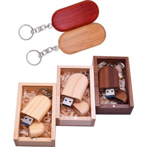 Hot Salel Key USB Pendrive 3.0 Oval Wooden Micro USB Flash Drive Free Shipping 8GB 16GB 32GB 64GB Memory Stick Cute Gift Gadget