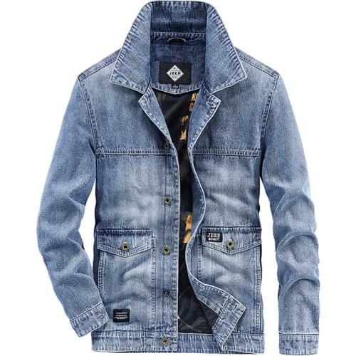Mcikkny Men Fashion Spring Denim Jackets Cargo Trucker Outwear Coats For Male Clothing Size M-4XL