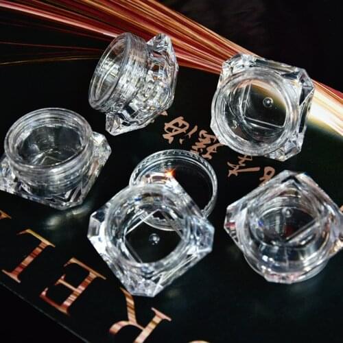 10pcs/lot 5ml Empty Bottle Clear Diamond Acrylic Container Cosmetic bottles Put Powder Flake Emptry Container 5ml Diamond Bottle