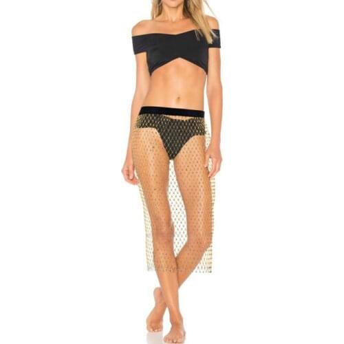 Fashion Sexy Summer Fringe skirt Gold White Bandage Skirts Pencil Plaid Sequined Tassel Sexy Rayon Evening Club Party Skirts