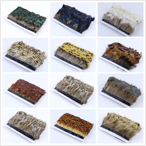 Natural Pheasant Feather Trims Ribbon Chicken Feather Fringe Decorative Plumes Feather Length 4-6 CM Costume Clothing Accessory
