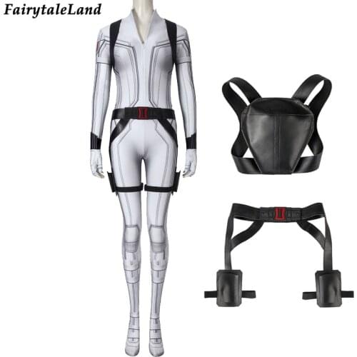 2021 Newest Superheroine Captain Cosplay Natasha Jumpsuit Halloween Natalia Armor White Suit Sexy Widow Costume Outfit