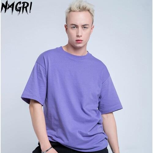 NAGRI Solid Color T Shirt Mens Cotton Basic Top Fashion Tees Male Casual Summer T-shirts