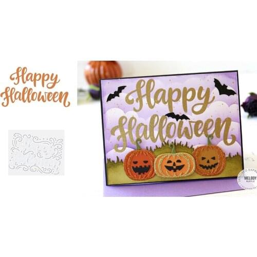 Happy Halloween Stamps Stencil DIY Scrapbooking Paper Handmade Album Stamp Die Sheets Greeting Card New for 2021 Arrive