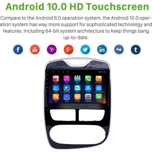Seicane IPS Android 10.0 RAM 2G Car GPS Navigation Radio Unit Player for 2012-2016 Renault Clio Digital/Analog support OBD2