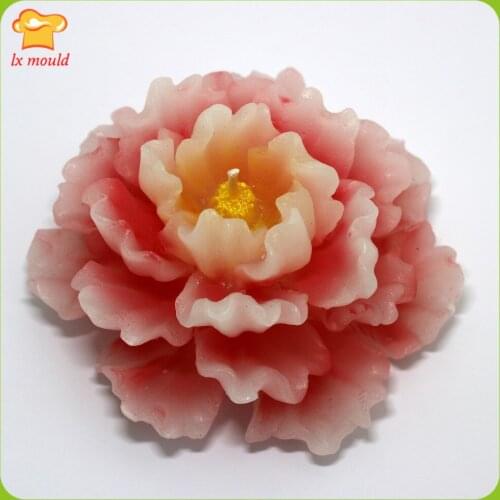 3D Large Peony Flower Silicone Mould Candle Craft Molds