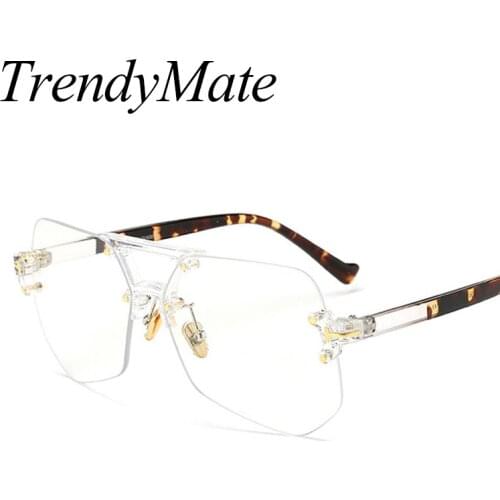 Fashion Brand Designer Square Sun Glasses Women Big Frame Integrated Sunglasses Men Eyeglasses Hip Hop Lady Male Rock 379M