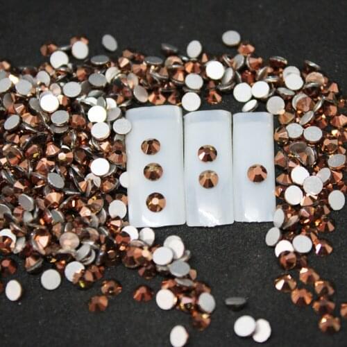 SS6 Rose gold Rhinestones Back Flat Round Nail Art Decorations And Stones Non Hotfix Rhinestones Crystals for DIY Glass