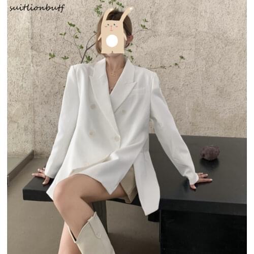 SUITLIONBUTF Women's Double-breasted Blazers