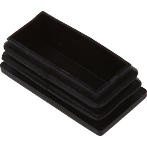 HOT-Plastic Rectangle Tube Inserts End Blanking Cap 25x50mm 10 Pcs Black