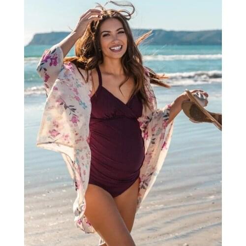 Explosion solid color fashion sexy split summer pregnant women bikini swimsuit maternity swimsuit two-piece suit