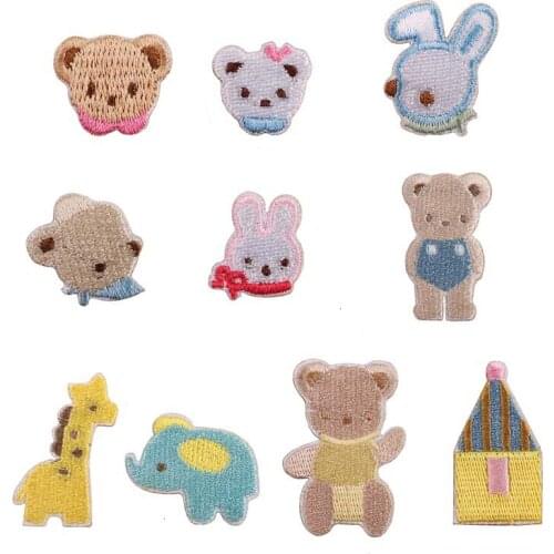 1 Pcs Small self-adhesive removable animal embroidery patch fashion accessory DIY decoration for childrens T-shirt pocket