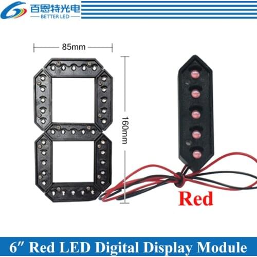 10pcs/lot 6" Red Color Outdoor 7 Seven Segment LED Digital Number Module for Gas Price LED Display module