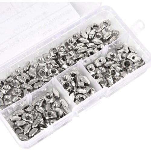 160Pcs/Set T Slot Sliding Nut Fastener Hardware M3 M4 M5 for 2020 Aluminum Profiles wood screw and nut