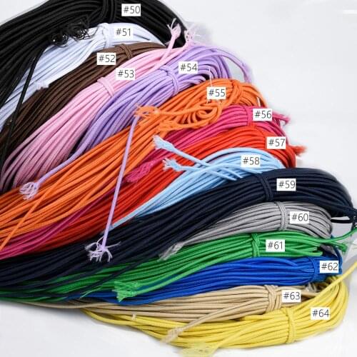 2MM Elastic Cord, Rubber Stretch String, Stretchable Beading Cord, Hair Elastic Bungee cord, Polyester Shock Cord 5 Yards