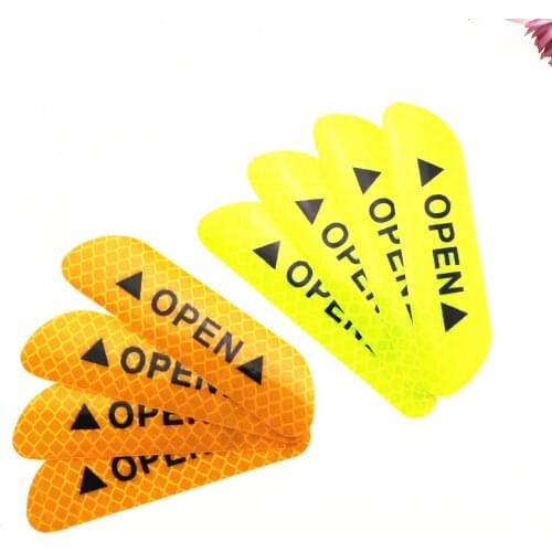 4pcs / set car Warning Safety Sign Reflective Strips Stickers for Cadillac XTS SRX ATS CTS/Renault Koleos Fluenec Latitude