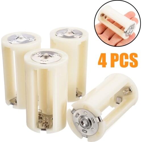 4pcs Portable Battery Holder Switcher Case 3x AA to D Size Battery Adapter Converter Box Batteries Storage Boxes Accessories