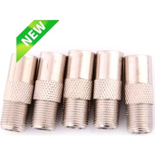 5Pcs F Type Male Plug Connector Socket to RF Coax TV Aerial Female RF Adapters Aluminium Alloy