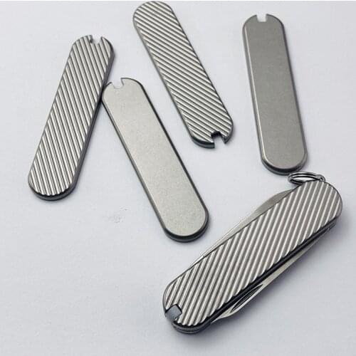 58mm Handle Patch Titanium Alloy Non-Slip Knife Handle Patch Decor Material Grips Blank Scales Slabs For Victorinox Swiss Army