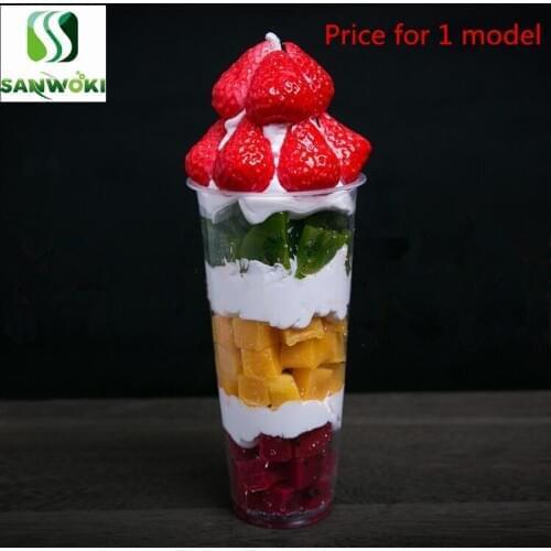 700ml Simulation mango Melaleuca Model fruit ice cream sample Fake Sundae window display fruits ice cream props for Decoration