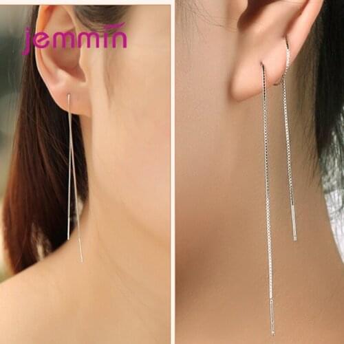 925 Sterling Silver Tassel Statement Drop Earrings For Women Girls Trendy Jewelry Valentines Day Gift Wholesale