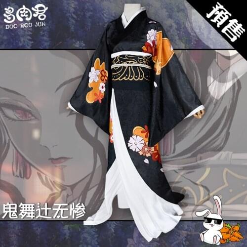 Anime! Demon Slayer Cosplay Kibutsuji Muzan Kimono Uniforms Costume In Stock Free Shipping F