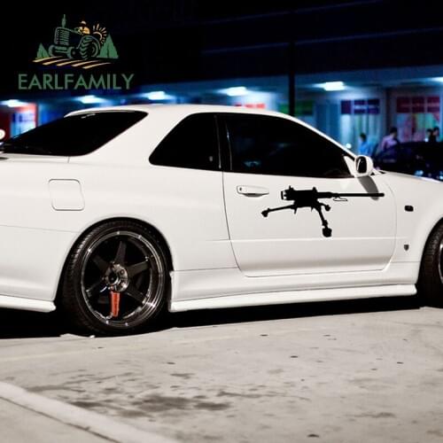 EARLFAMILY 58cm x 32.22cm 2x Classic Us Army M2 Machine Gun Graphical (one For Each Side) Car Window Door Sticker Vinyl Decal