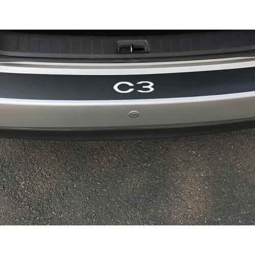 Car Stickers rear bumper trunk load edge protector guard For Citroen C3 Auto port Styling Carbon Fiber Tuning Car Accessories