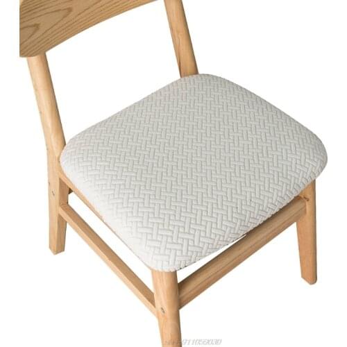 Velvet Dining Chair Seat Cover Plaid Jacquard Solid Cushion Slipcover Protector Jy15 21 Dropship