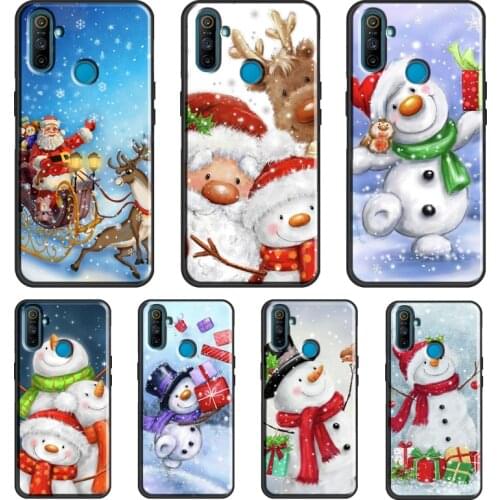 Santa Merry Christmas Snowman For OnePlus 9 Pro 7 8 Pro 8T Nord 9R Case For Realme 8 Pro C3 C21 GT Neo 6 7 Q3 Pro Cover