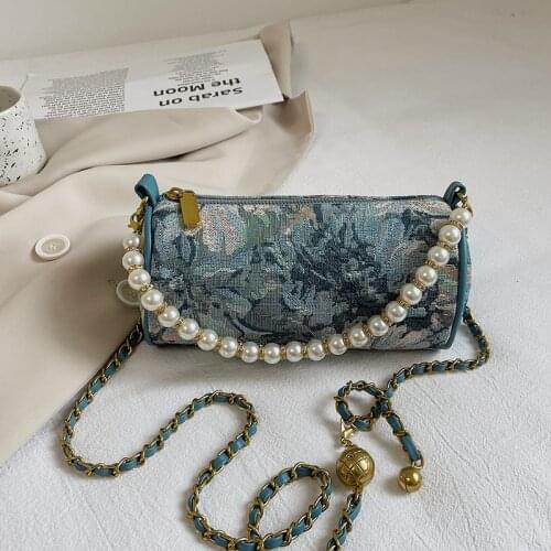 Designer Bags Women 2021 New Fashion Flower Shoulder Bag Chain Bag Pearl Crossbody Purses and Handbags Luxury Designer