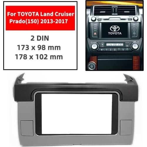 Double Din Radio Fascia for TOYOTA Land Cruiser Prado 150 2013+ Panel Dash Mount Installation Trim Kit Face Black Frame GPS
