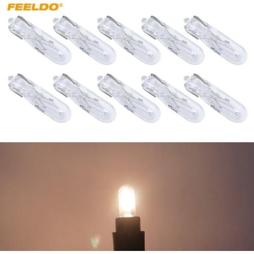 FEELDO 40Pcs Car T5 Wedge 12V 1.2W Halogen Bulb External Halogen Lamp Replacement Dashboard Bulb Light #AM2933