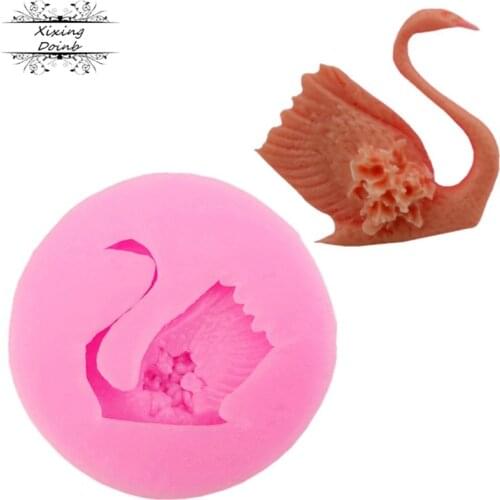 Swan shaped fudge chocolate silicone mold cake decoration Kitchen Baking tool 100% food grade mold