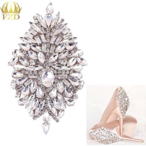 FZD 10 Pieces Rhinestone Iron On Patch Motif Applique DIY Crystals Patch Rhinestone Applique Sewing Appliques For Shoes