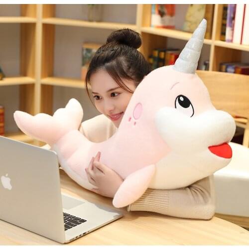 Hot Huggable Cute Teal Narwhale Stuffed Animal Whale Plush Toy Fish Kids Dolls For Children Birthday Christmas Gifts