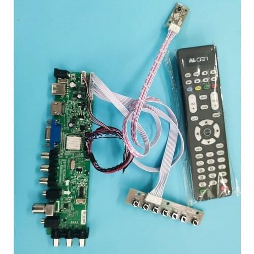Kit For LP156WH3-TLS2/LP156WH3-TLF1 40pin TV LVDS USB AV 1366X768 Signal controller board WLED VGA LED HDMI digital DVB-T remote